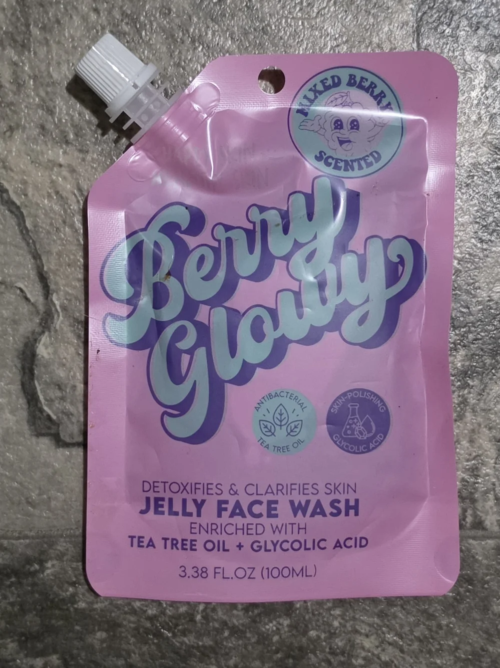 Berry Glowy Jelly Face Wash – Tea Tree Oil + Glycolic Acid 3.38fl Oz
